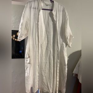 Pure J. Jill Linen 3/4 Sleeve Duster with Pockets